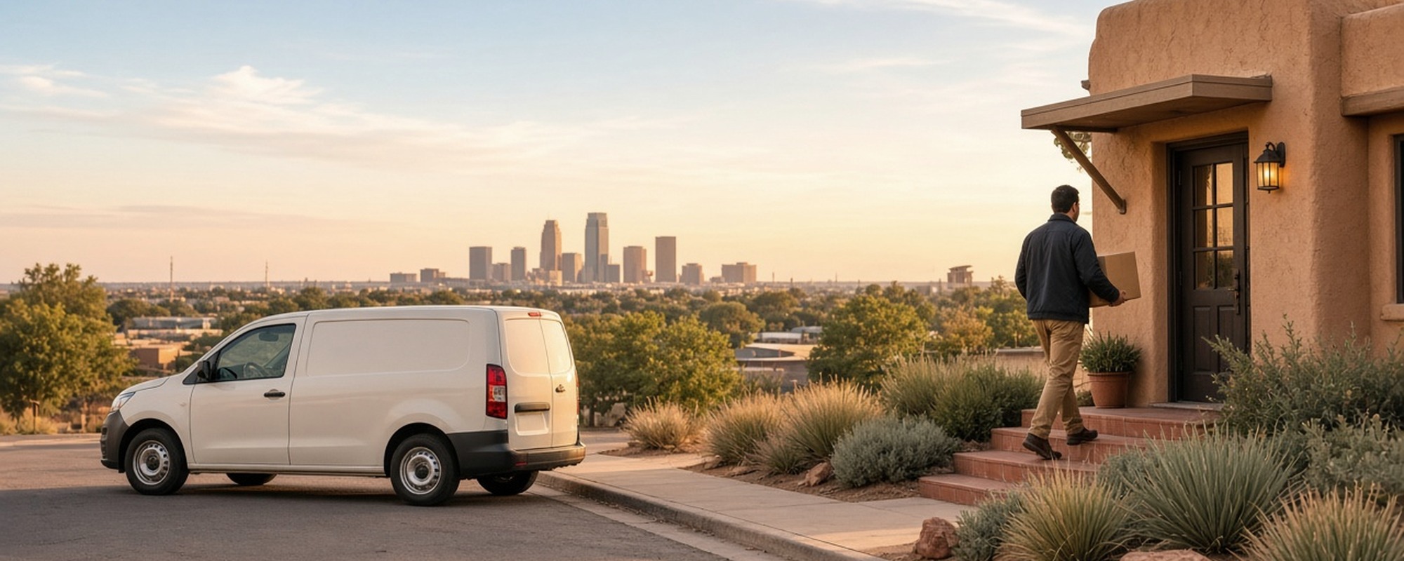 Delivery vehicle serving a United States route